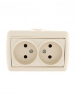 Lezard Ната роз. ОУ 2 мест. 16А крем. (керамика, корпус PC) 710-0300-128