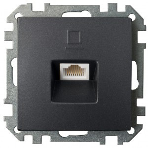 Bylectrica СТИЛЬ мех. компьютерной розетки черный графит, (РК18-007 черный графит)