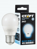 СТАРТ лампа св/д Шар G45 E27 10W(800lm) 4000K 4K 89x47 матов пласт/металл холодный свет WS 17254
