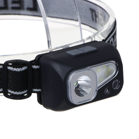 Фонарь налобный тм ЕРМАК, сенсорный, XPE LED + 3 SMD, 6 режимов, 500мАч, зарядка Type C, 57х29х38 мм