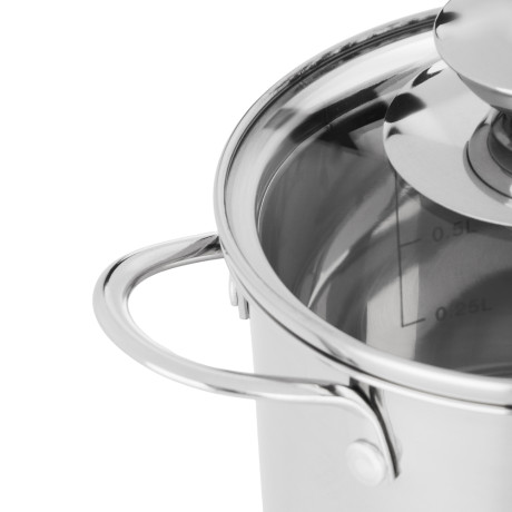 SATOSHI Мини Кастрюля 12х9,0см. 1,0 л. со стекл. крышкой, индукция