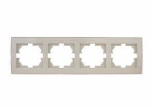 Lezard RAIN рамка 4 мест. горизонт. крем (PC) 703-0303-149