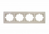 Lezard RAIN рамка 4 мест. горизонт. крем (PC) 703-0303-149