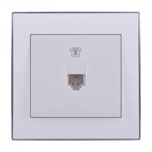 Lezard RAIN роз. телеф. СУ 1 мест. бел. с бок. вст. хром (корпус PC) 703-0225-137