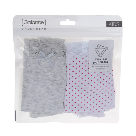 GALANTE Трусы-слипы для девочек 2шт, р.158-164, 95%хлопок, 5%спандекс, разноцветный, НБ25-22