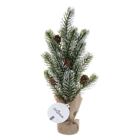 СНОУ БУМ Елочка литая 100% РЕ, шишка, на пеньке, 30 см, 26-63