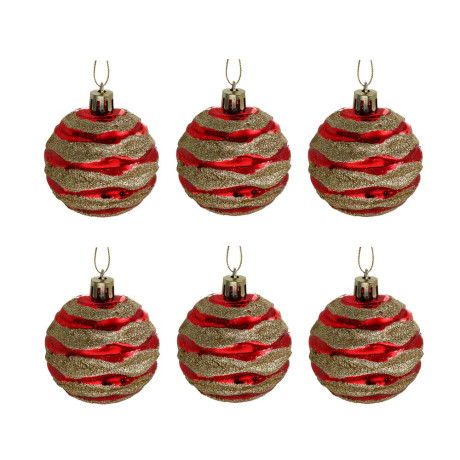 СНОУ БУМ Набор шаров 6 см, 6 шт, красный-золото, 26-194