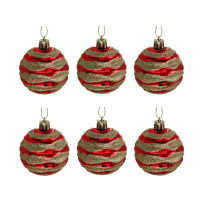 СНОУ БУМ Набор шаров 6 см, 6 шт, красный-золото, 26-194