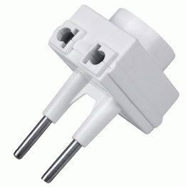 REXANT сет. вилка-переходник (адаптер, тройник) 10А "козья ножка" 3роз. белый ИУ 11-1065