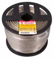 Трос стальной в ПВХ изоляции d=4.0 мм, катушка 100 метров  REXANT, 09-5240