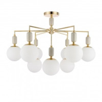 LUMION 6580/9C CLASSI LN25 фран. зол., серый/бел. мет., кер./стекло люстра E14 9x40W 220V VIVIEN