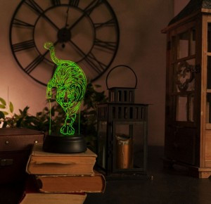 Uniel "Тигр" св/д 3xAA (не в/к) 1LED RGB 95x98x250 ULI-M506 RGB/3AA TIGER/BLACK