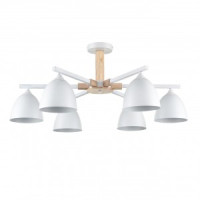 LUMION 8095/6C MODERNI LN25 бел./бел. мет., дерево/мет. люстра Е27 6x60W 220V COLANGE