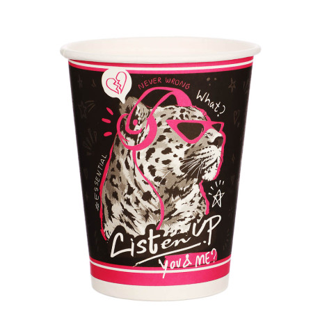 Набор бумажных стаканов Леопард-меломан, в т/у пленке, 6 шт*250 мл