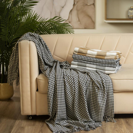 PROVANCE Basic Плед хлопок, 200х220см, черно-белый