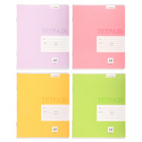 ClipStudio Тетрадь школьная 18л. в линейку, БЕЛЫЕ ЛИСТЫ, обл. плотный офсет, &quot;Однотонная&quot;, скрепка