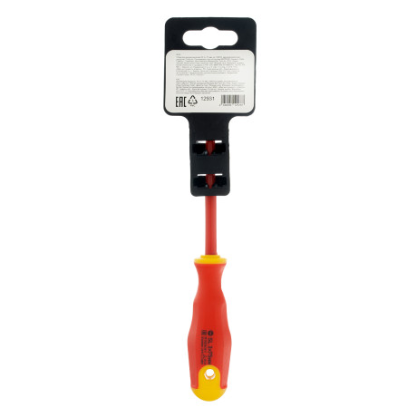 Отвертка диэлектрическая SL3 х 75 мм, CrV, до 1000 В, двухкомпонентная рукоятка Сибртех