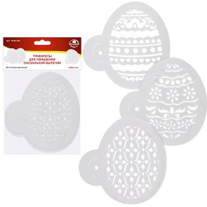 Трафарет д/украшения пасхал.выпечки, 3шт/уп, цена за уп(кратность 3шт!!!) пластик VL80-284 Мультидом