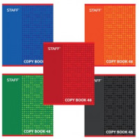 Тетрадь 48л. STAFF, офсет №2, 60 г/м2, клетка, обложка мелов. карт., &quot;One colour&quot; (5 видов), 402782