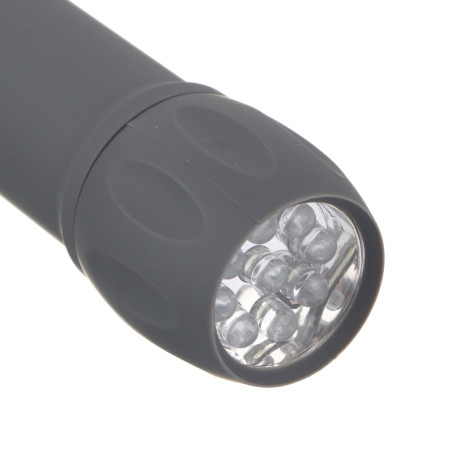 ЕРМАК Фонарь мини, прорезиненное покрытие, 9 LED, 1 режим, 3хААА