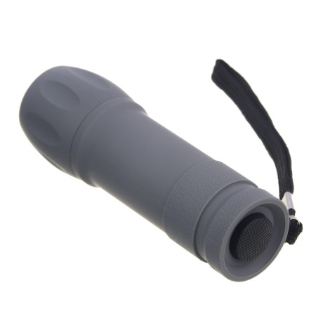 ЕРМАК Фонарь мини, прорезиненное покрытие, 9 LED, 1 режим, 3хААА