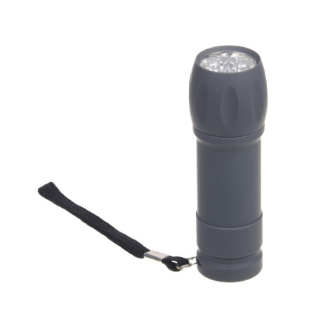 ЕРМАК Фонарь мини, прорезиненное покрытие, 9 LED, 1 режим, 3хААА