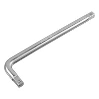 Вороток Г-образный, 200*50 мм, квадрат 3/8&quot;, CrV, матовый хром Denzel