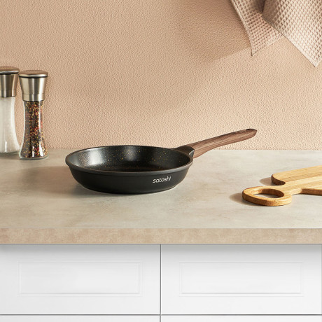 SATOSHI Карнуа Сковорода литая d24см, антипригарное покрытие Мрамор, индукция