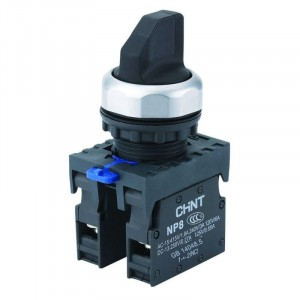 CHINT переключатель без подсветки NP8-10X/212, 2 полож. с фиксацией, черный, 1НО, IP65 (R) 578661