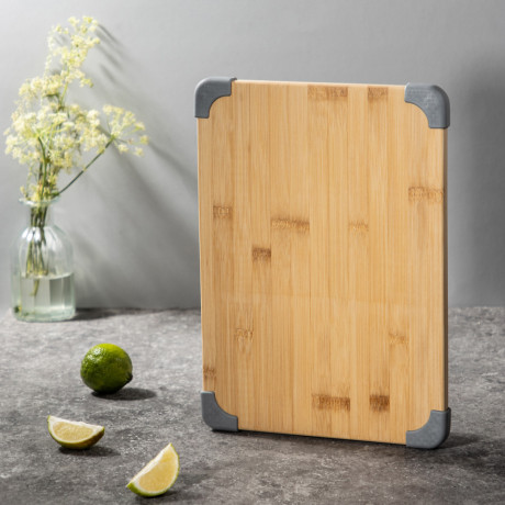 SATOSHI Доска разделочная бамбук, силикон, 35х25х1,5см