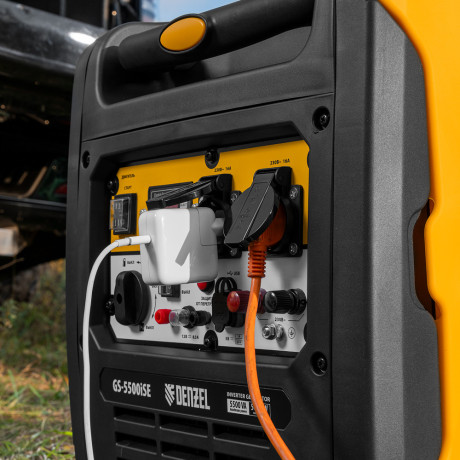 Генератор инверторный GS-5500iSE, 5,5 кВт, 230 В, закрытый корпус,электростартер Denzel