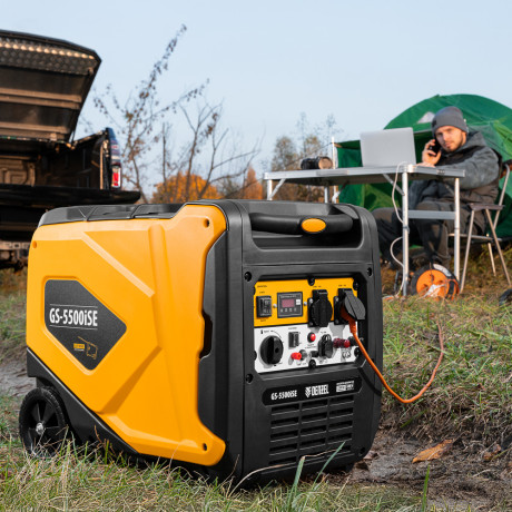Генератор инверторный GS-5500iSE, 5,5 кВт, 230 В, закрытый корпус,электростартер Denzel