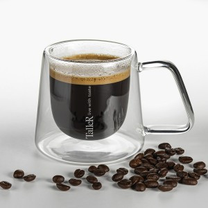 Кружка 250мл боросиликатное стекло, двойные стенки, прозрач TR-31378 TalleR