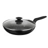 SATOSHI Стоун Сковорода литая с крышкой d28см, антипригарное покрытие мрамор, индукция
