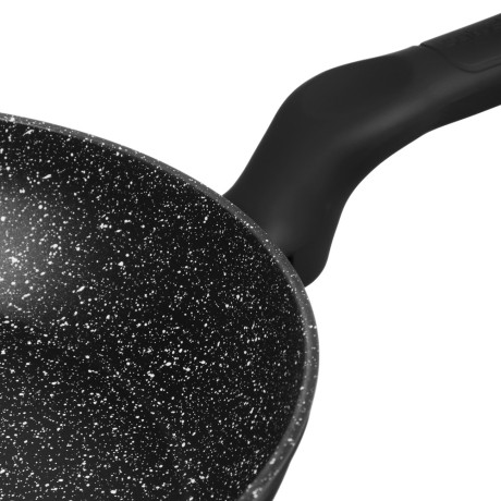 SATOSHI Стоун Сковорода литая с крышкой d28см, антипригарное покрытие мрамор, индукция