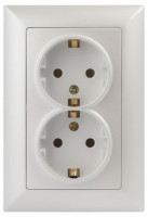 ЭРА Intro Solo роз. СУ, 2 мест. земля, 2X2P+E 16A, перламутр, 250В, IP20, 4-205-06 6403