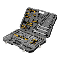 Набор инструментов, 1/2", 1/4", CrV, S2, пластиковый кейс, 122 предмета Denzel