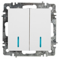 ЭРА Intro Accent мех. выкл. СУ 2 кл. (инд.) 10А 250В, белый Б0063505