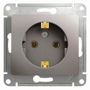 Systeme Electric GLOSSA мех. роз. СУ 1 мест. платина (пл.осн., земля) GSL001243 (10!)