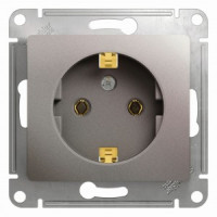 Systeme Electric GLOSSA мех. роз. СУ 1 мест. платина (пл.осн., земля) GSL001243 (10!)