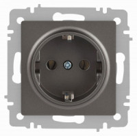 ЭРА Intro Accent мех. роз. СУ 1 мест. (земля), 16А 250В, титан 6-202-09