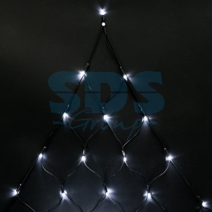 Гирлянда-сетка ул. треугол. (на елку) 136LED, бел. 2x2x1,5м,динам., черн.ПВХ, IP44, 10W  215-005 Neo