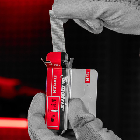 Гвозди, 14 мм, для мебельного степлера, со шляпкой, тип 300, 1000 шт Matrix