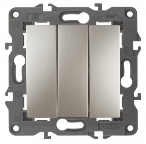 ЭРА 14 Elegance мех. выкл. СУ 3 кл. 10А,250В, шампань 14-1107-04 автоклеммы 3622