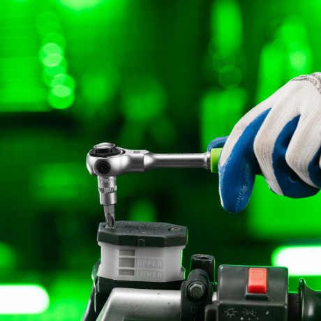 Ключ-трещотка 1/4", 72 зуба, поворотная голова, с быстрым сбросом Сибртех