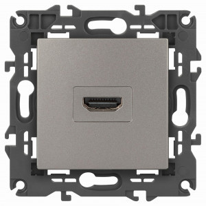 ЭРА Elegance мех. роз. СУ 1 мест HDMI титан 14-3114-16 65778