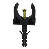 Промрукав Крепеж-клипса с дюбелем и саморезом черная d 32 (уп. 25шт/500шт, цена за 1шт) PR13.0222