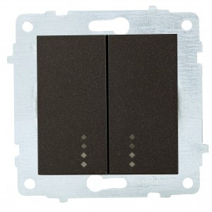 OVIVO мех. выкл. СУ 2 кл. 10А (инд.) черный металлик (ко всем рамкам) 600-000217-203