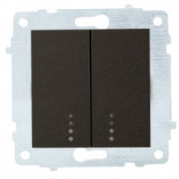 OVIVO мех. выкл. СУ 2 кл. 10А (инд.) черный металлик (ко всем рамкам) 600-000217-203