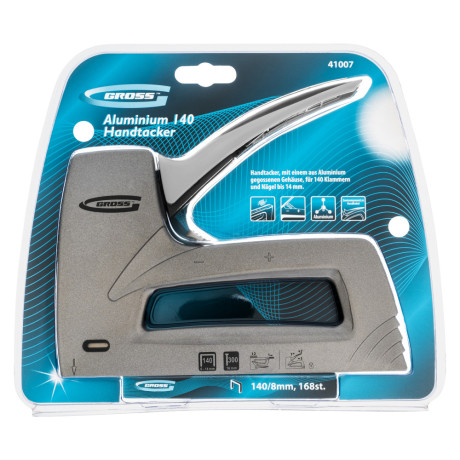 Степлер мебельный (Aluminium 140) алюминиевый корпус, регулятор удара, тип скобы 140, 300, 6-14 мм Gross